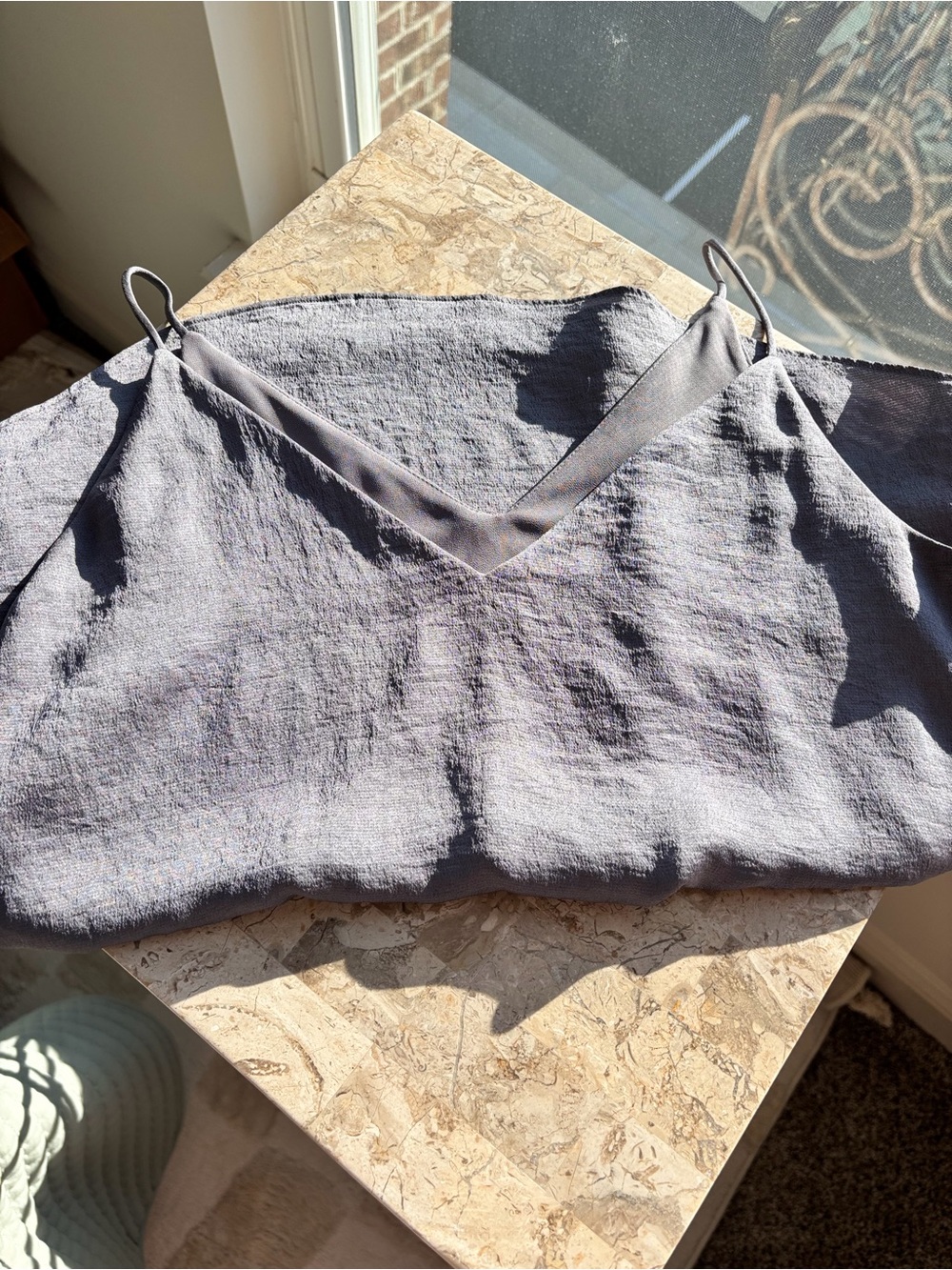 Express Grey V-Neck Linen Camisole